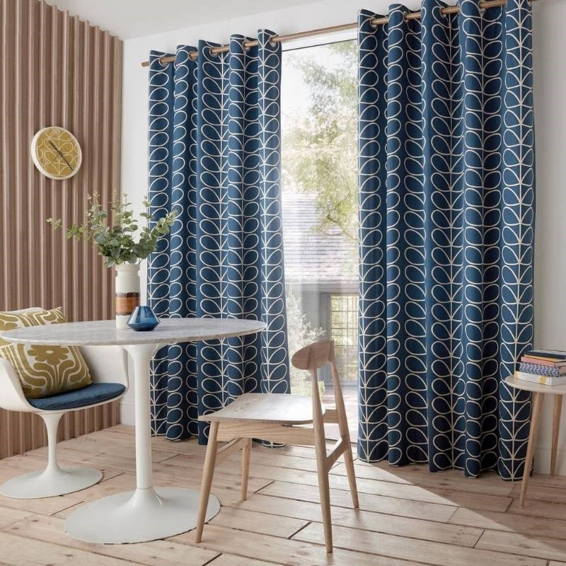 Linear Stem Eyelet Curtains in whale