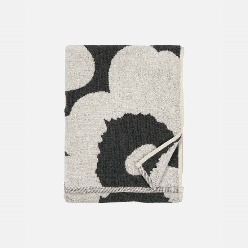 Unikko Hand Towel 50x70cm in charcoal, off-white