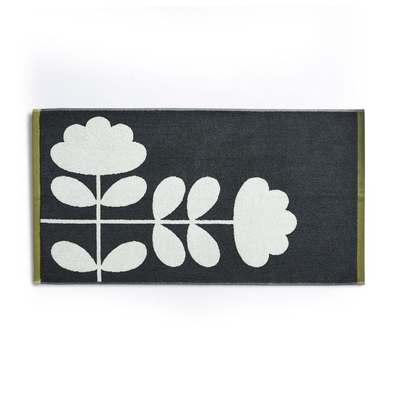 Cut Stem Bath Mat in moss, charcoal