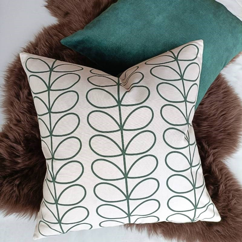 Small Linear Stem Cushion 50cm in evergreen