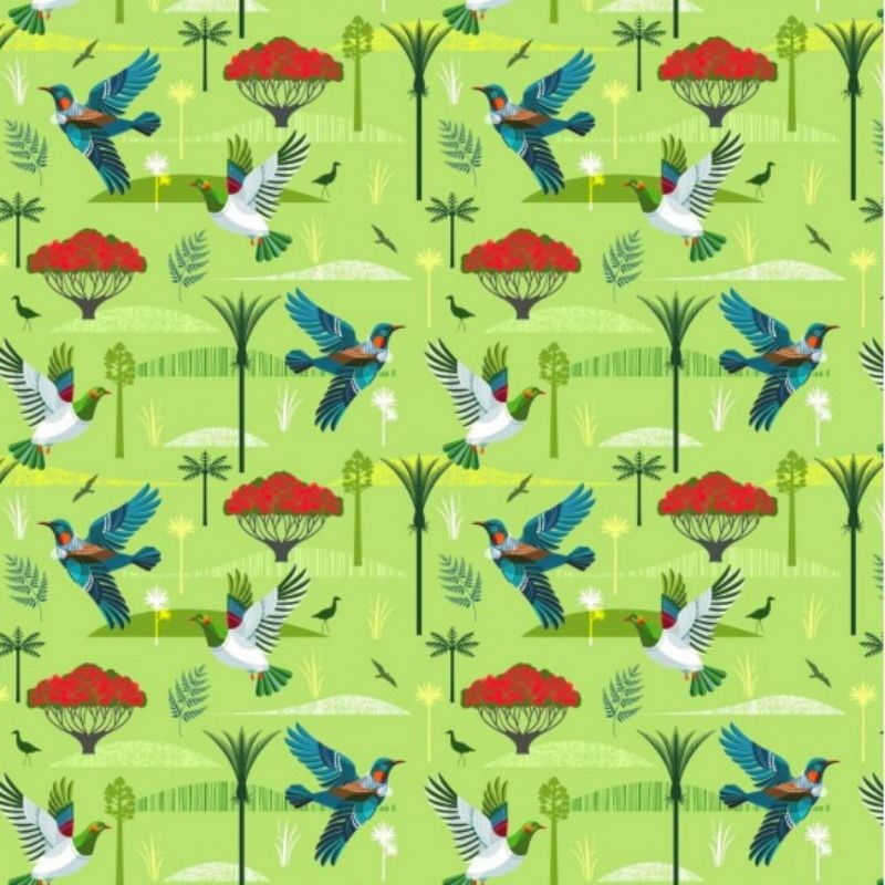 Land and Sea Fabric in grass green