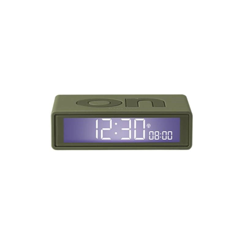 Lexon Flip+ Alarm Clock in khaki