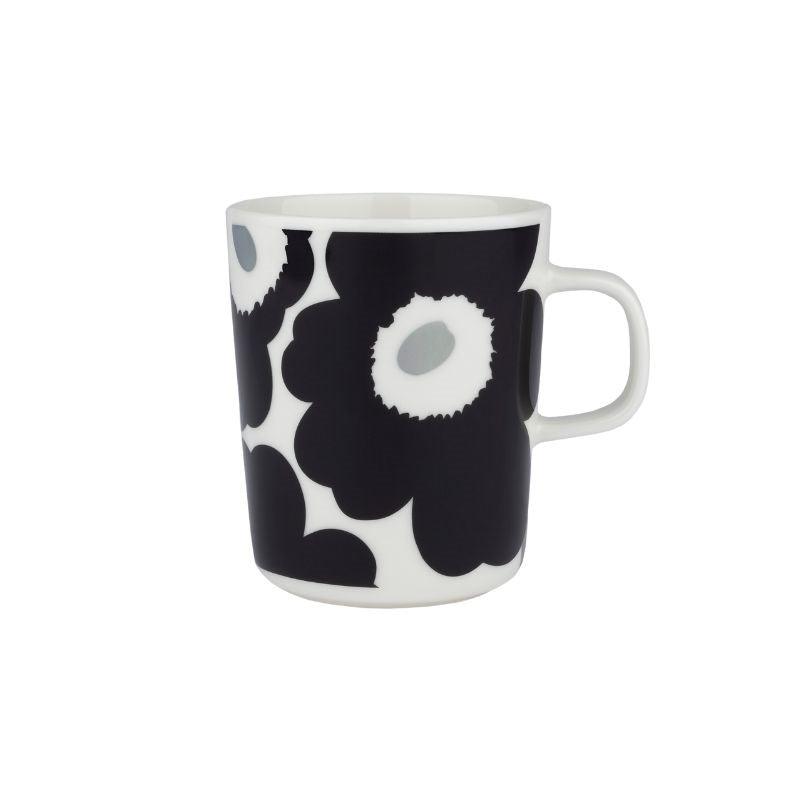 Unikko Mug 250ml in white, coal, silver