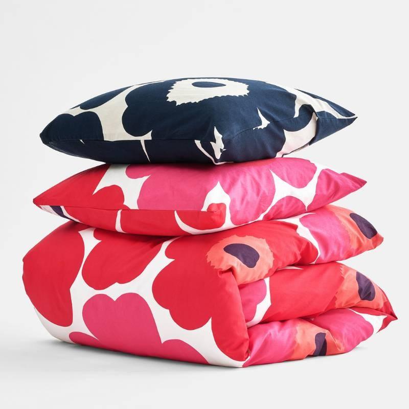 Unikko Duvet Cover 135/140x200cm in white, red