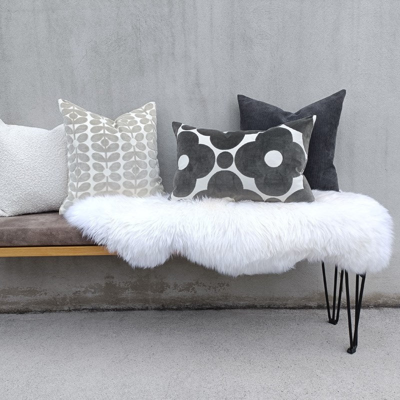 Velvet Sixties Stem Cushion Cover 50cm in misty grey