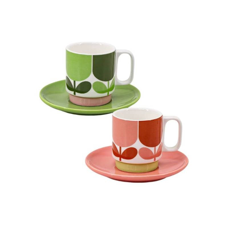 Block Flower Espresso &amp; Saucer Set