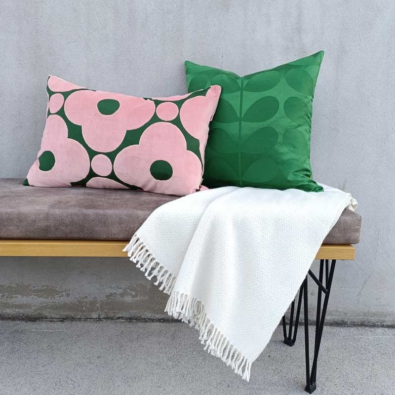 Jacquard Stem Cushion Cover 50cm in jade