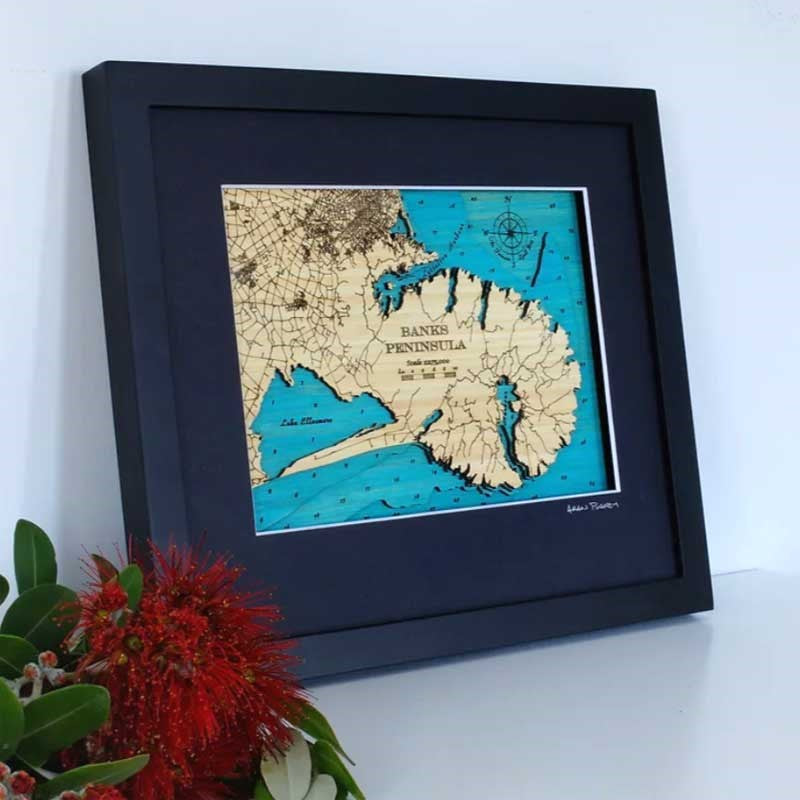 Banks Peninsula 3D Wooden Map - Small