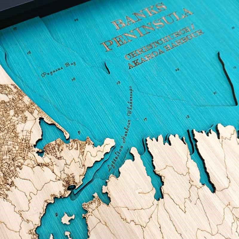 Banks Peninsula 3D Wooden Map - Medium