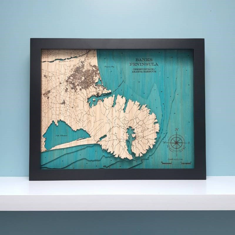 Banks Peninsula 3D Wooden Map - Medium