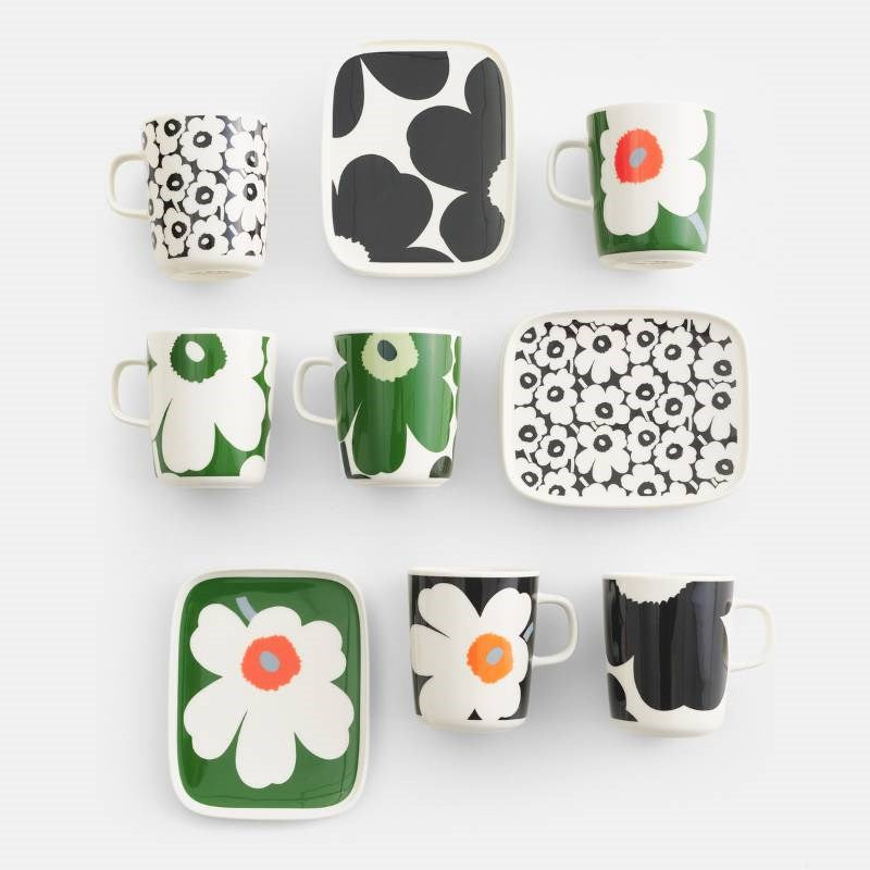 Unikko Mug 250ml in white, green, dark green