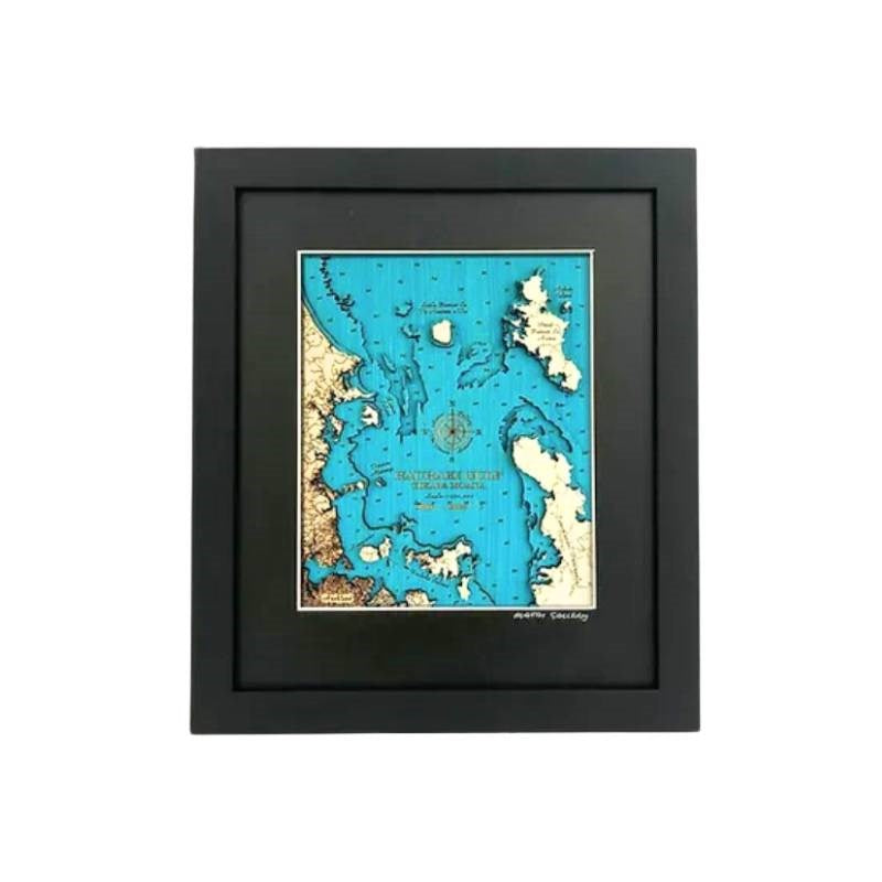 Hauraki Gulf 3D Wooden Map - Small