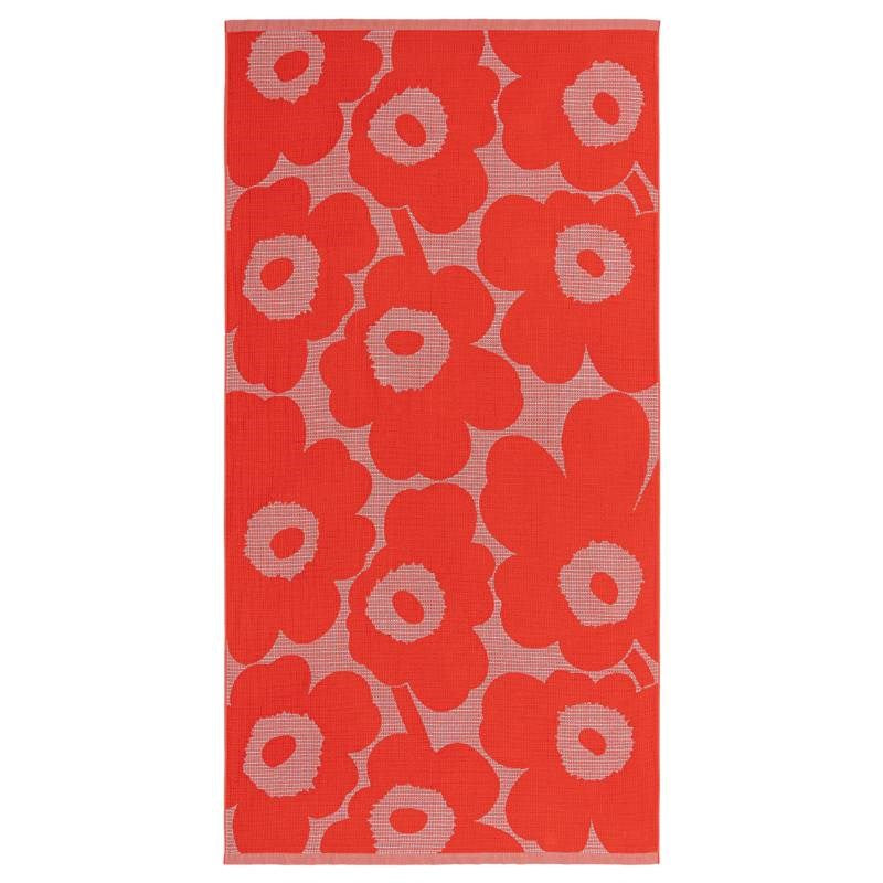 Unikko Waffle Beach Towel 100x180cm in red