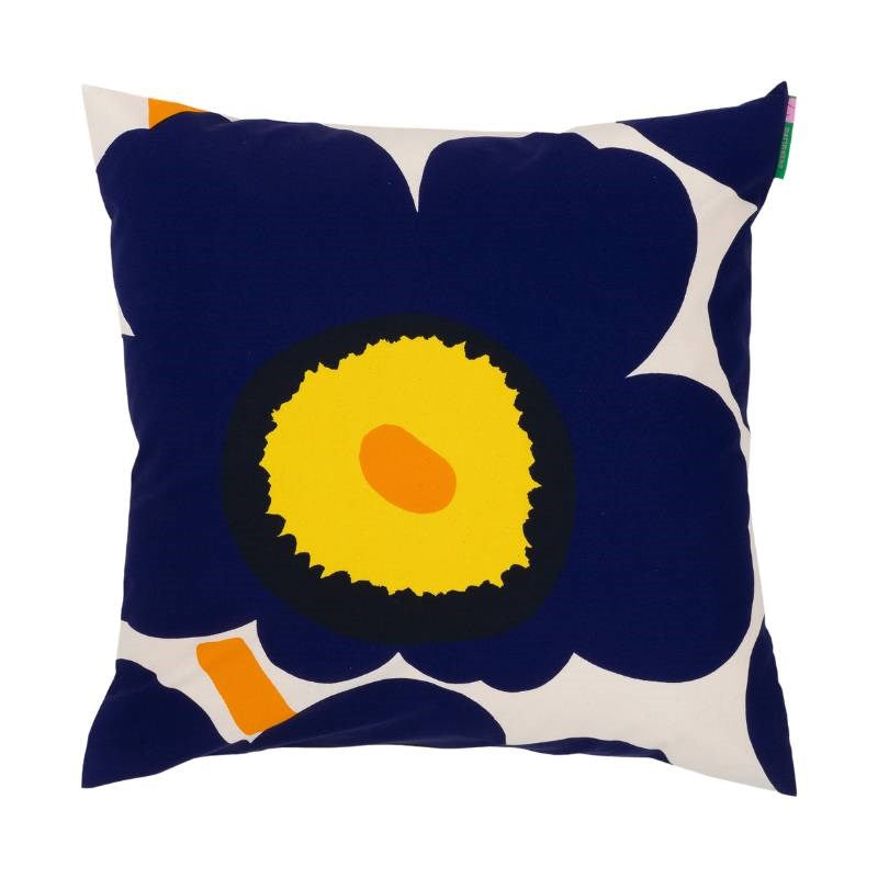 Unikko 60 Anniversary Cushion Cover 50cm in dark blue, yellow, orange