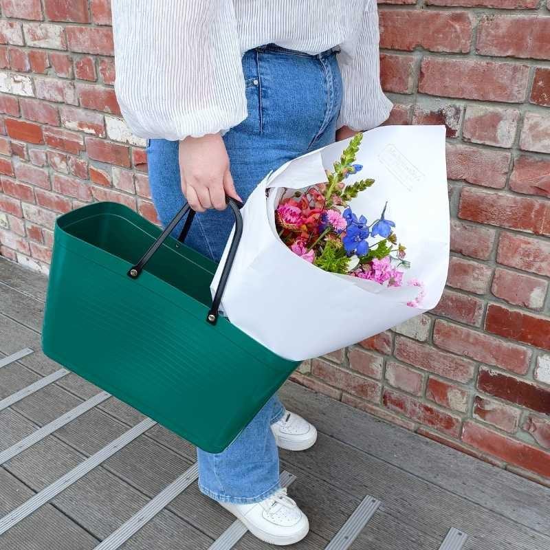 Hinza Green Plastic Bag in dark green