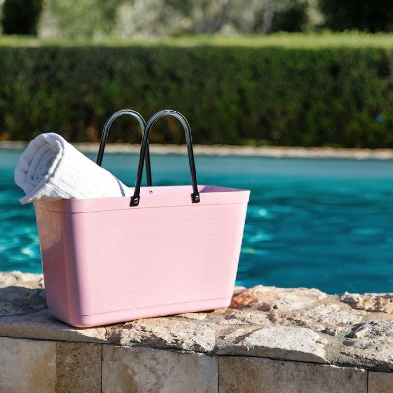 Hinza Green Plastic Bag in dusty pink