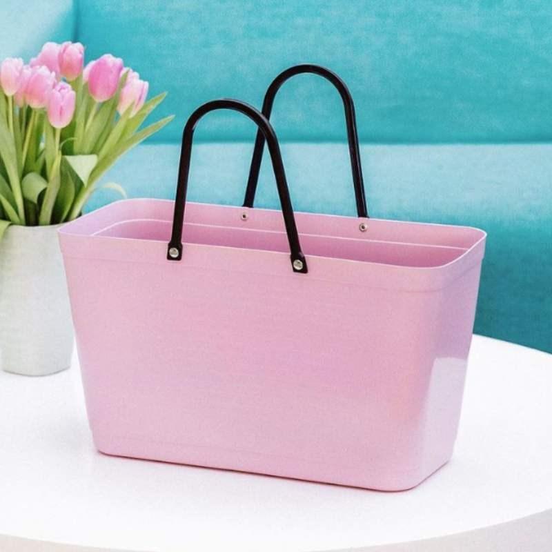 Hinza Green Plastic Bag in dusty pink