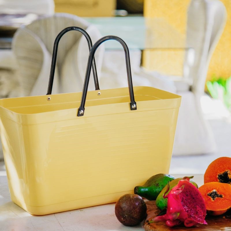 Hinza Green Plastic Bag in lemon