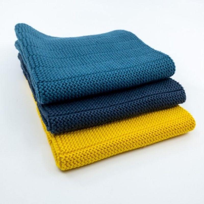 Pool Party Organic Knitted Dishcloths - set of 3