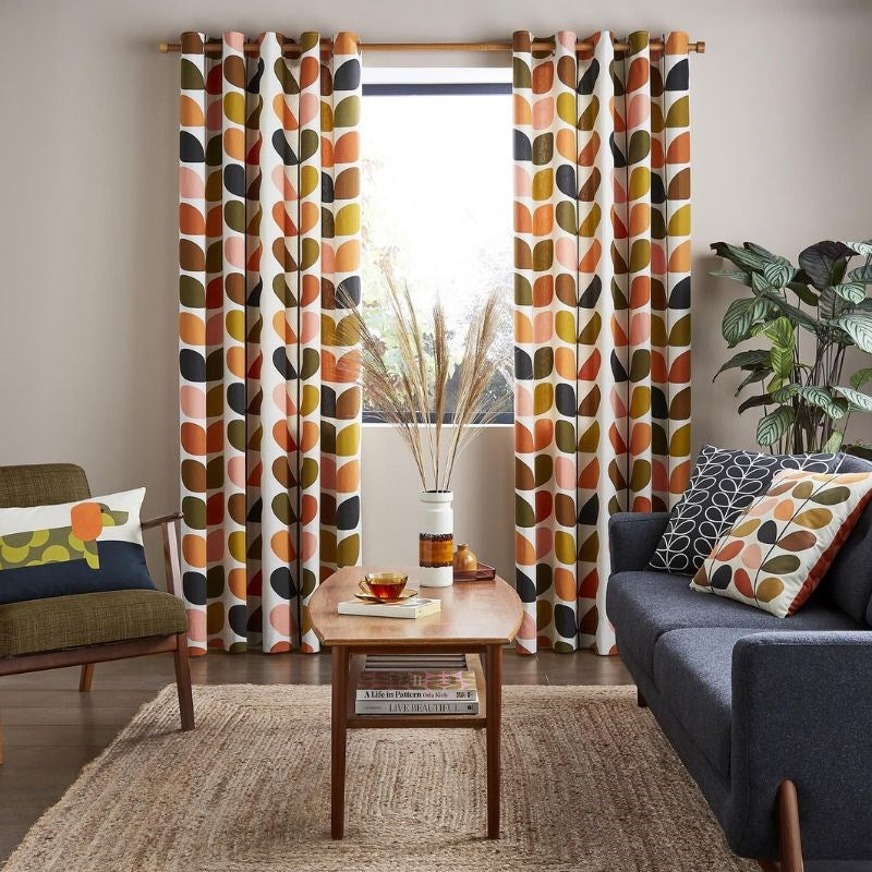 Multi Stem Eyelet Curtains in auburn