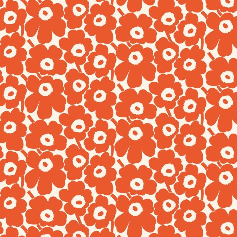 Pieni Unikko 2 Recycled Cotton Fabric in orange