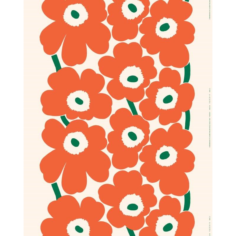 Unikko Outdoor Fabric in orange, green