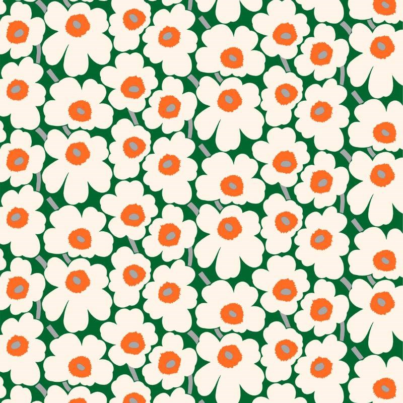 Pieni Unikko 2 Acrylic Coated Cotton Fabric in green