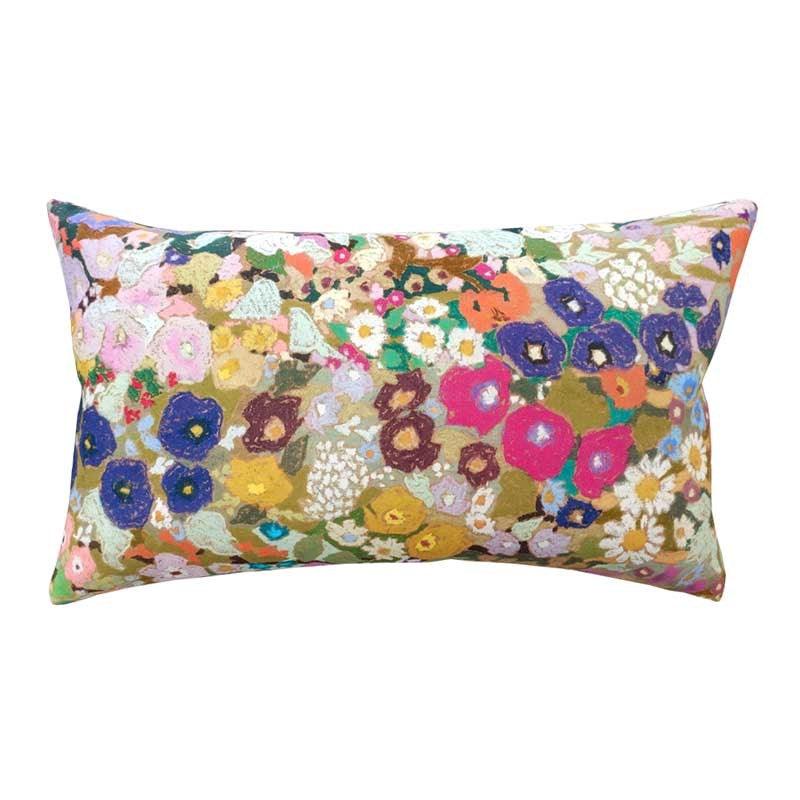 Hollyhocks Cushion Cover 30x50cm in spring