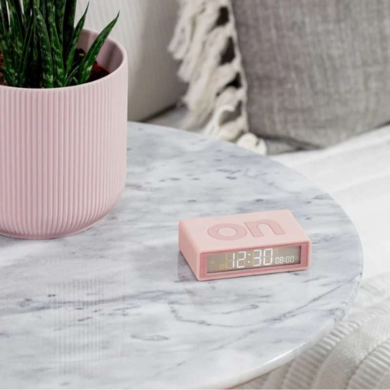 Lexon Flip+ Alarm Clock in pink