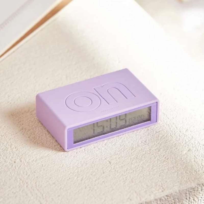 Lexon Flip+ Alarm Clock in lilac