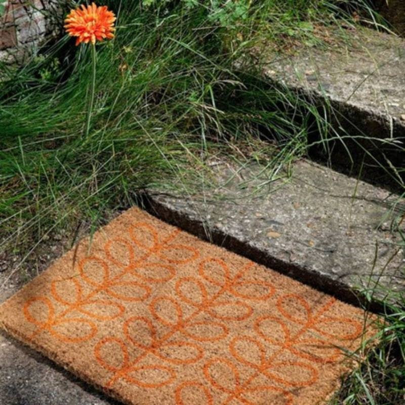 Linear Stem Doormat in orange