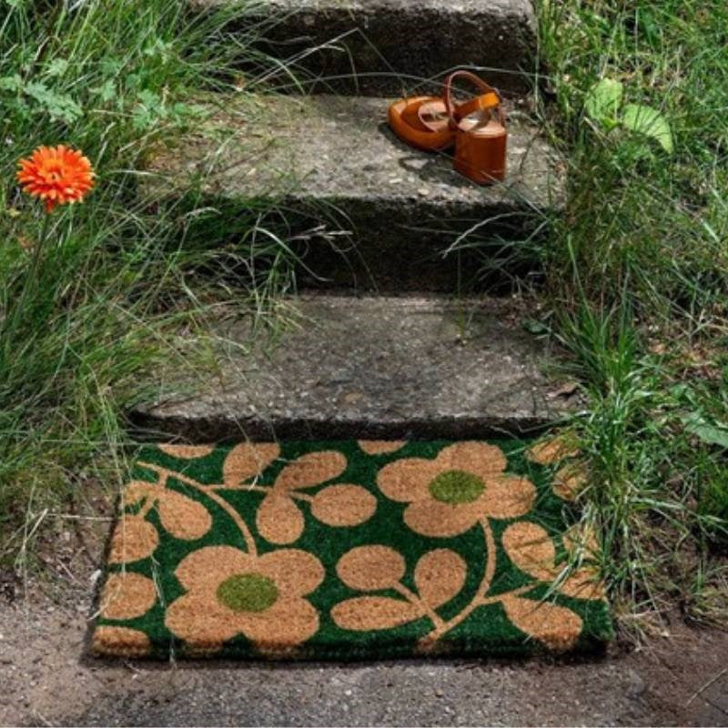 Stem Sprig Doormat in emerald