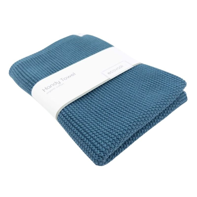 Organic Knitted Handy Towel in ocean