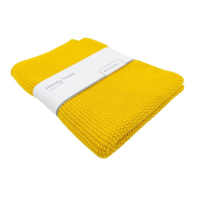 Organic Knitted Handy Towel in daffodil