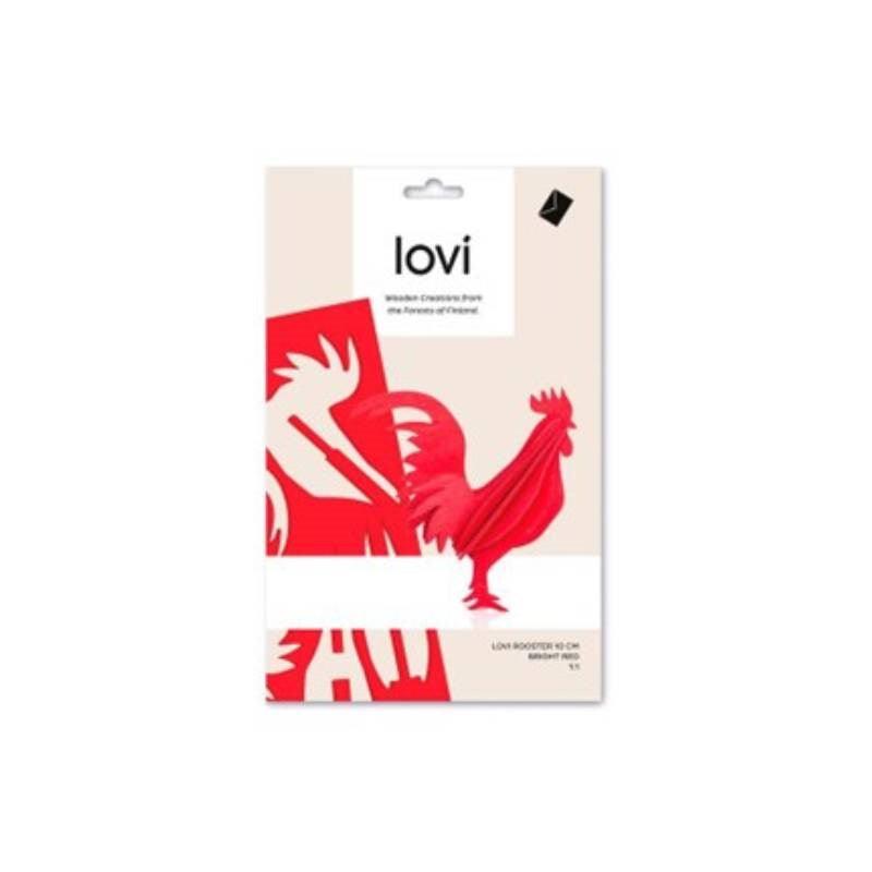 Lovi Rooster 10cm in bright red