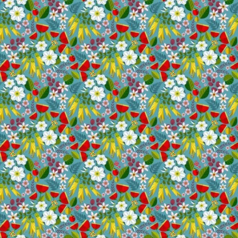 Folk Tails Floral Fabric