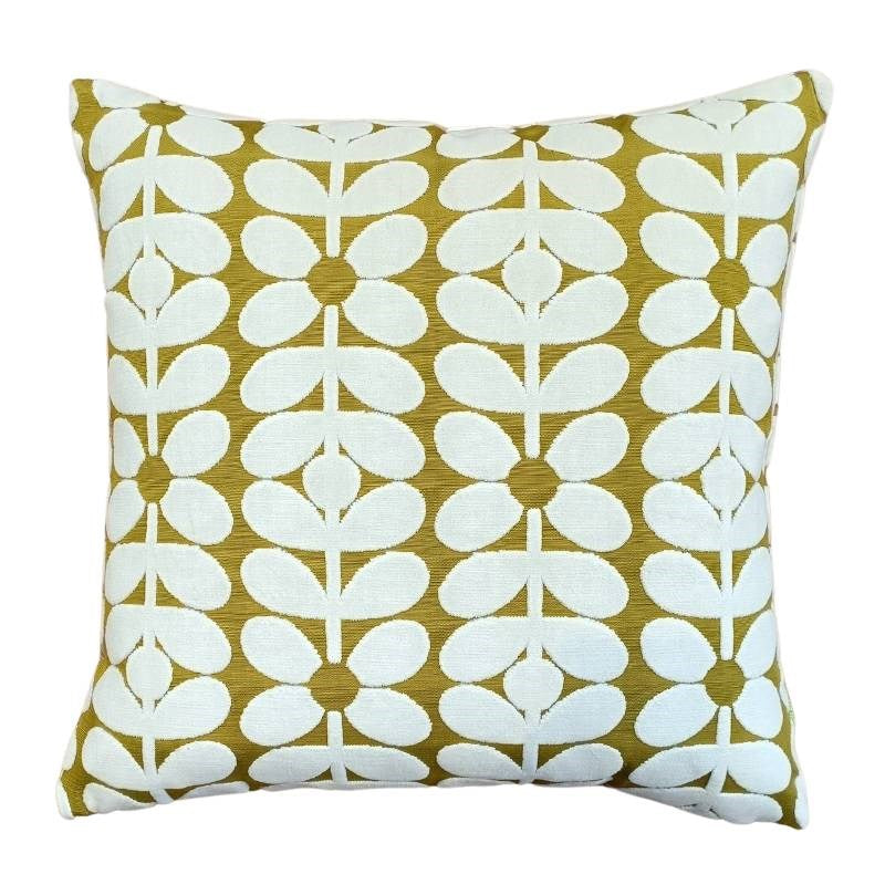 Velvet Sixties Stem Cushion Cover 50cm in yellow