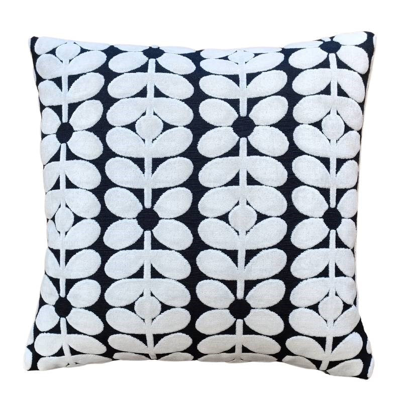 Velvet Sixties Stem Cushion Cover 50cm in charcoal