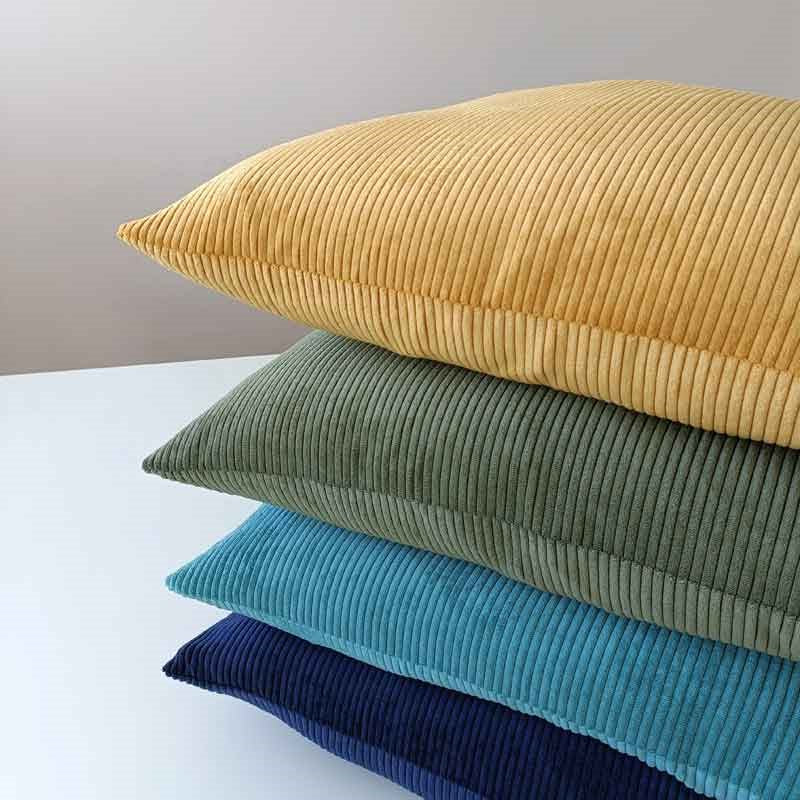 Lucio Velvet Corduroy Cushion Cover 50cm in mustard