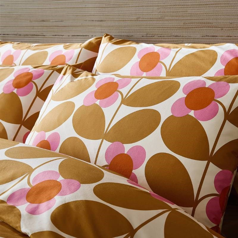 Stem Bloom Pillowcase Pair 50x75cm in saffron