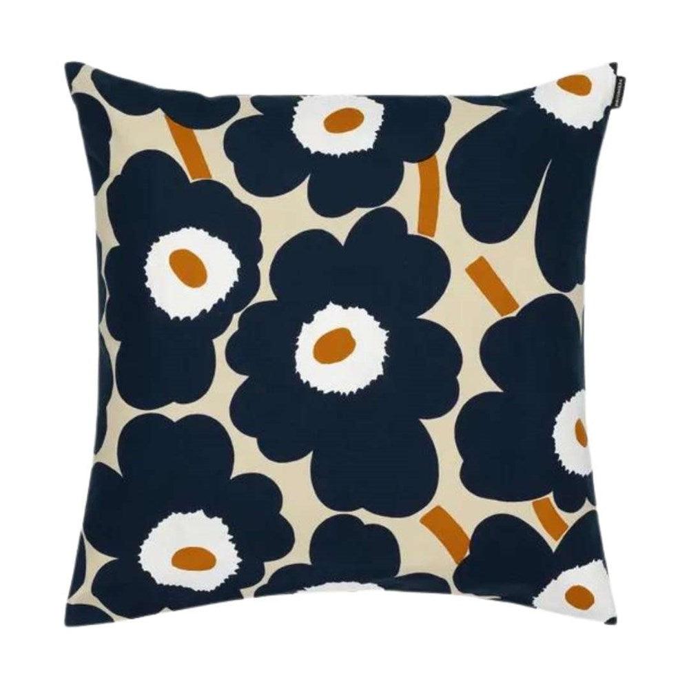 Pieni Unikko Cushion Cover 50cm in light brown, navy, tile