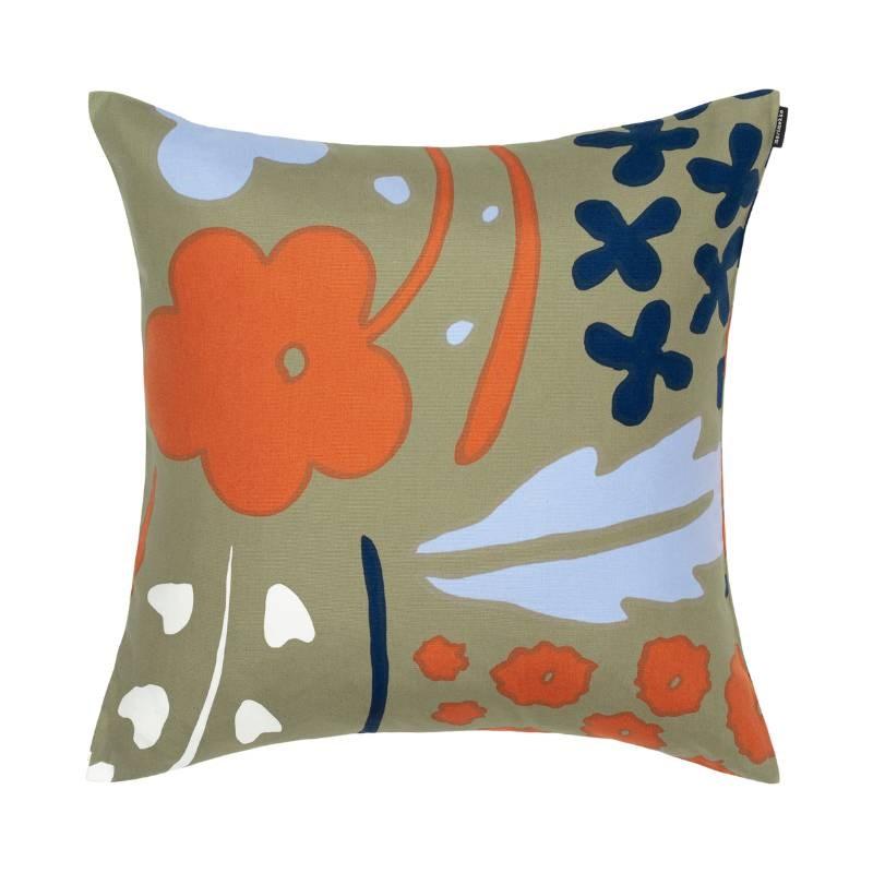 Suvi Cushion Cover 50cm in grey green, dark blue, brick