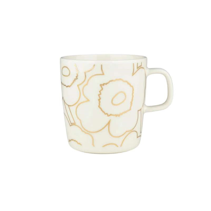 Oiva Piirto Unikko Mug 400ml in white, gold