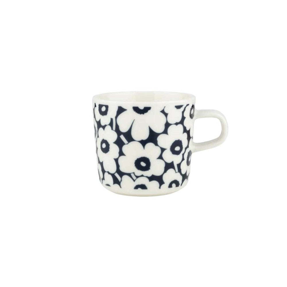 Oiva Pikkuinen Unikko Coffee Cup 200ml in dark blue, white