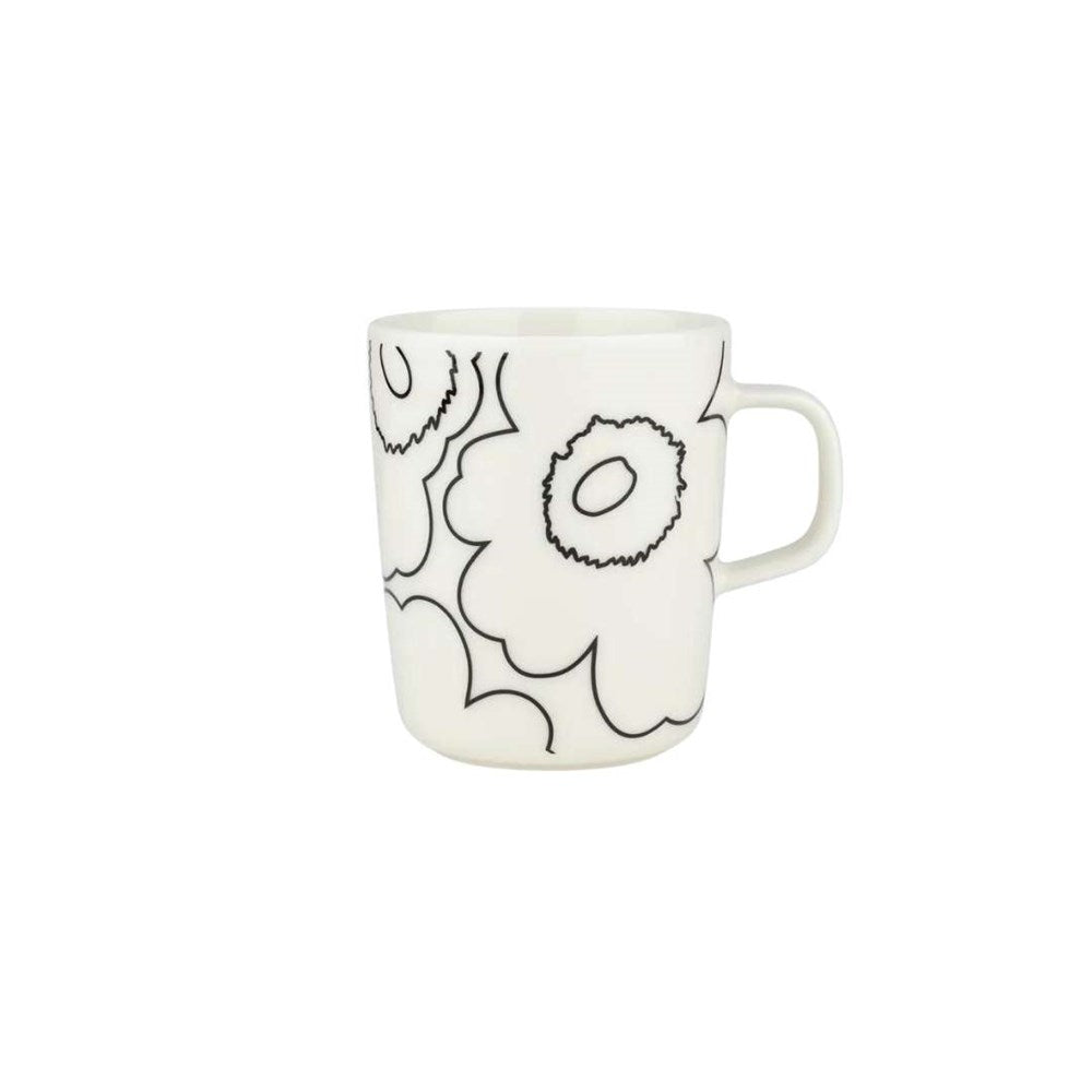 Oiva Piirto Unikko Mug 250ml in white, black