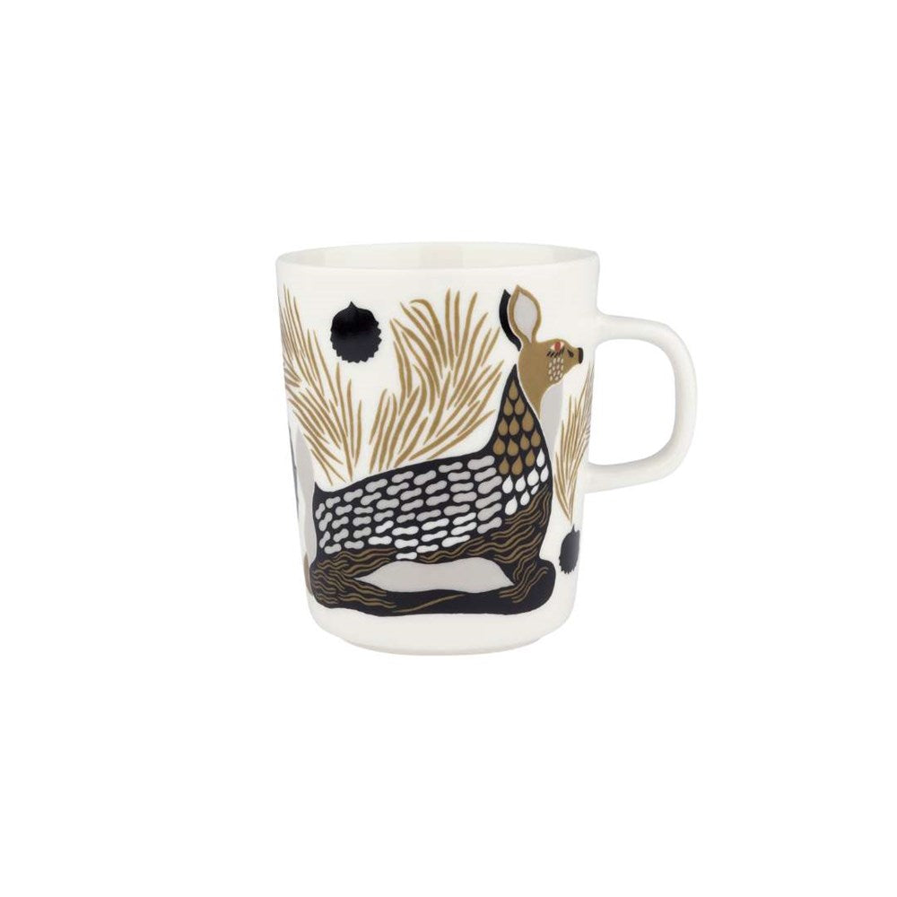 Oiva Peura Mug 250ml in white, coal, mud, light grey, red