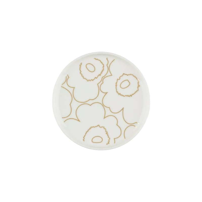 Oiva Piirto Unikko Plate 13.5cm in white, gold