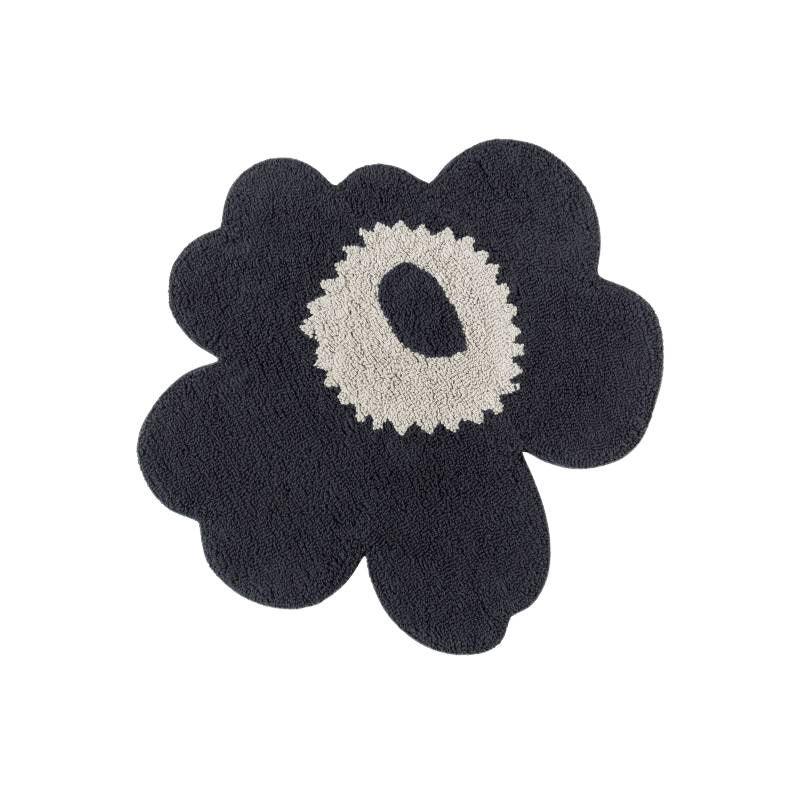 マリメッコ Unikko / bath mat 73x74cm Unikko Bath Mat 73x74cm in charcoal, off white - Bolt of Cloth