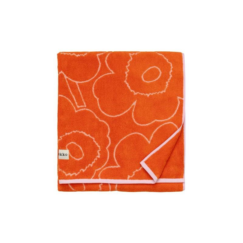 Piirto Unikko Bath Sheet 100x160cm in burnt orange, pink