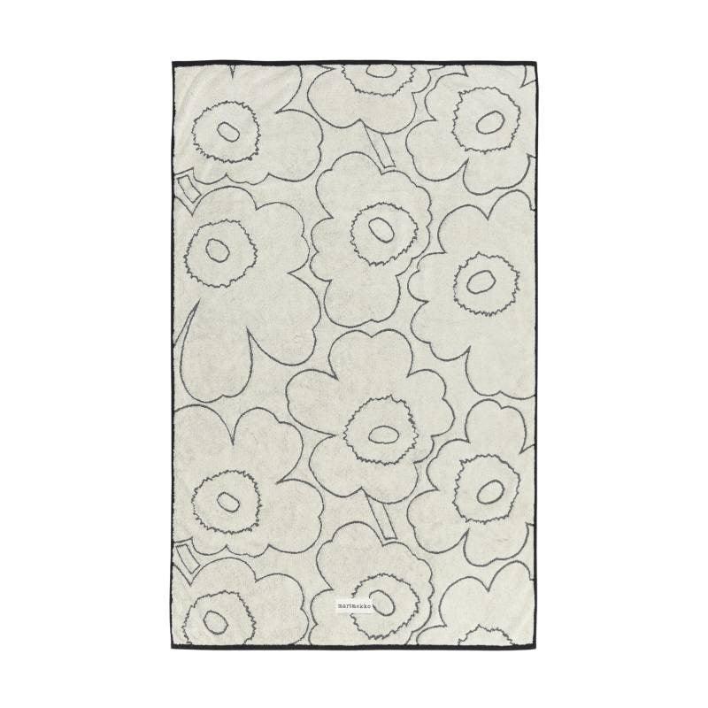 Piirto Unikko Bath Sheet 100x160cm in ivory, black